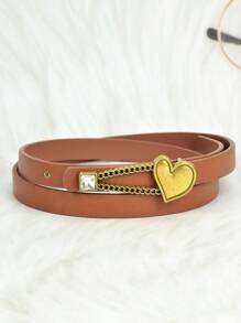 1pc Y2K Fashionable Versatile Rhinestone Heart Waist Belt, Suitable For Pairing With Jeans, Dresses, And As A Gift