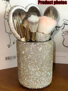 1 pezzo Portapennelli per trucco in cristallo scintillante, organizer per strumenti cosmetici, portapenne, decorazione da scrivania, regalo per compleanni, feste, Natale, Ringraziamento, per famiglia e amici