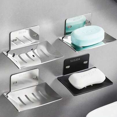 1 khay đựng xà phòng tắm bằng thép không gỉ chống gỉ sét, giá đựng xà phòng tắm treo tường kiểu nhà nông thôn, giá để bọt biển nhà bếp, đồ trang trí nhà tắm, thích hợp cho trang trí mùa thu và mùa tựu trường.