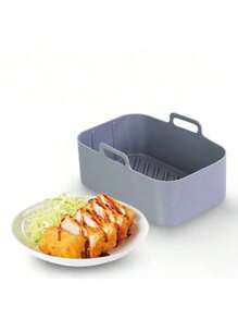 1pc Air Fryer Silicone Liner, Reusable Nonstick Air Fryer Basket Accessory, Replacement Baking Tray, Rectangular Air Fryer Baking Pan Air Fryer Replacement Basket, Easy-To-Clean Baking Tray