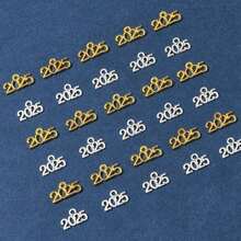 28/48Pcs Alloy Enamel Pendants, Rack Plating Alloy Pendants, Number 2025 Charms, Mixed Color - 2025 - View 13
