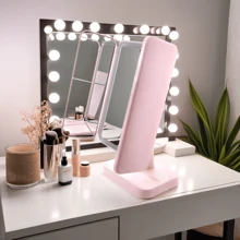 ESPEJO AJUSTABLE CON LUZ LED - Rosa Pálido - Ver 3