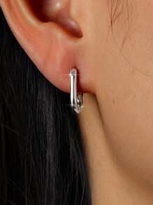 1 paar oorbellen van sterlingzilver van S925, minimalistische gepersonaliseerde geometrische ovale oorgesp voor vrije tijd, geschikt voor mannen en vrouwen, dagelijks dragen voor feestjes en feestdagen, stuur vrienden, stuur zussen, stuur familie prachtige kleine sieraden