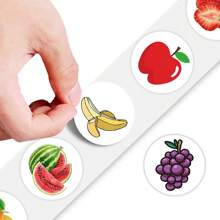 500 件水果贴纸卷 500 件水果贴纸卷乙烯基贴纸适用于剪贴簿、日记本、笔记本电脑、保险杠、滑板、水瓶、电脑、手机、卡通动漫 - 彩色 - 查看 4