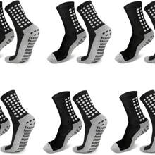2/4/6 Pairs Men's Soccer Socks Grip Pads Non Slip Football Baseball Soccer Socks For Men Women