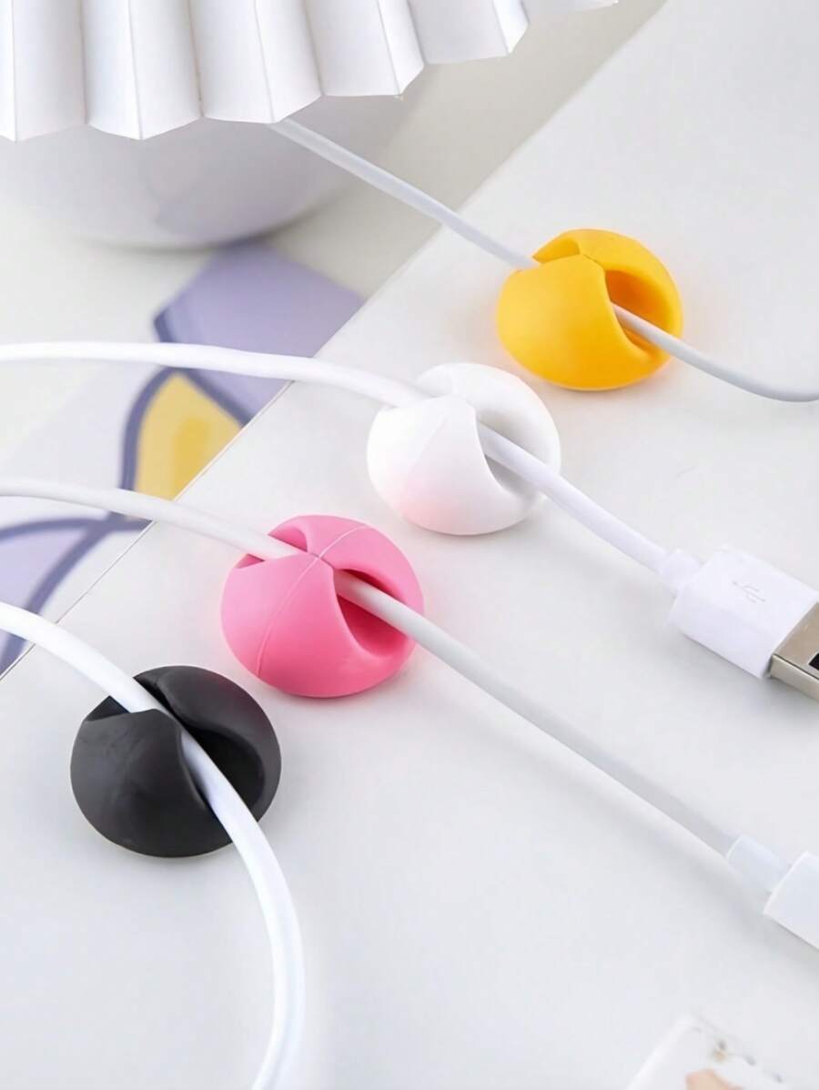 3/5/10 piezas Surtido de colores Clips adhesivos para cables, organizador de cables, soportes para cables de datos, abrazaderas para gestión de cables de escritorio - Múltiples colores y estilos apropiados para el hogar, oficina, coche, escritorio