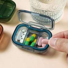 1 pieza Mini caja de almacenamiento de píldoras - Ultra compacta, con 3 compartimentos, organizador semanal a prueba de polvo para medicamentos y contenedor  para tabletas para dosis diarias fáciles - Diseño portátil y ligero para viajes o uso en el hogar