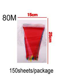 100M Multicolored Triangle Flags Bunting Party Banner Triangle Garland For Wedding Shop Street Decor Garden Decor