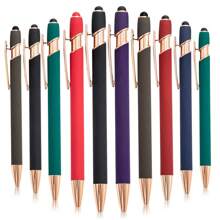 Długopis 3 szt. Różowe złoto, tłoczony metalowy długopis olejowy, grawerowany, tłoczony aluminiowy pręt, długopis, idealny prezent dla przyjaciół i kolegów z klasy, nadaje się na prezenty szkolne, prezenty świąteczne, prezenty do klasy, artykuły papiernicze, artykuły biurowe, Boże Narodzenie, Wielkanoc, Święto Dziękczynienia, Halloween, Dzień Dziecka