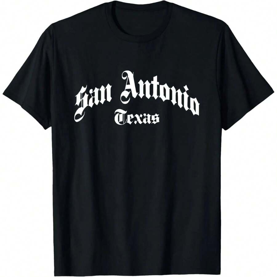 San Antonio - Texas - Gothic Old School Design - Classic T-Shirt - màu đen - Xem 1