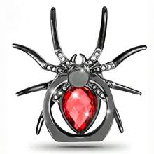 1 Stück kreatives Spinnen-Design glänzender Fingerring Handyhalter, 360° drehbarer polierter Metallgriff Handyring Griff, geeignet für Smartphones, Geschenk zum Geburtstag/Ostern/für Freund/in, kompatibel mit iPhone, Android-Handy, Geschenk für Geburtstag, Familie, Freunde Fingerring Halterung, Handygriff, Handyzubehör