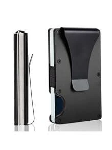 1 Piece Minimalist Wallet With RFID Shielding Function, Ultra-Thin Credit Card Clip, Aluminum Wallet, Suitable For Both Men And Women, Metal Wallet, Men's Front Pocket Can Be Used As A Gift, Multiple Colors, Minimalist Slim Fit
