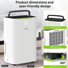 OYAJIA 25L/Day Dehumidifier For Mould And Moisture Extraction Quiet 36dB - 30㎡,Dehumidifiers For Home With Digital Humidity Display,24 Hour Timer, Auto Defrost, Laundry Drying, Continuous Drainage Ideal For Damp Flats, Apartments - UK Plug(220-240V) - View 9