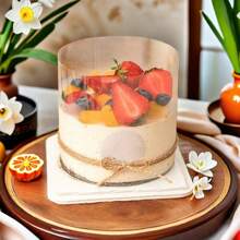 1pc Transparent Mousse Cake Decoration Toppers,Thickness 1.25mm Transparent Mousse Cake Wrap Film, Suitable For Chocolate Mousse Cake Decoration, Cake Decoration, Cake Topping, Cake Decorations, Cake Decoration Tools,Multiple Sizes To Choose From,Length 10 Meters - Multicolor - View 3