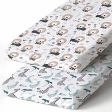 Copri fasciatoio in maglia elastica super morbida, copri fasciatoio con stampa di animali carini, adatto a fasciatoi di 32"X16", unisex per bambini e bambine - Multicolore - Visualizzare 4