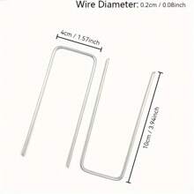 5 件/10 件/20 件/30 件 U 型不锈钢地桩，可重复使用设计，表面光滑，防腐蚀，易于使用，适用于搭建露营帐篷，改善庭院和草坪，满足各种场景需求，也可用于园艺和景观美化 - 彩色 - 查看 3