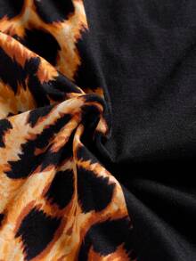 女士豹纹长袖修身性感连衣裙