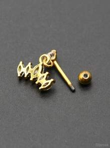 1 Piece Thin Pin Dangle Tassel Earrings With Crystal Zirconia Crown Helix Cartilage Piercing Ear Studs Body Jewelry For Women Girls Party Screwed Ball End