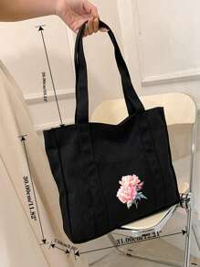 韩版复古手提包女2025新款时尚百搭手提包高端感简约小众单肩手提包 - 黑色 - 查看 16