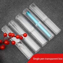 Transparent Plastic Pen Storage Box, Pen Display Case Single Pen Stationery Box, Pen Gift Box - one-size - View 2