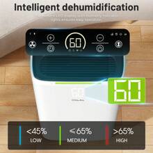 OYAJIA 25L/Day Dehumidifier For Mould And Moisture Extraction Quiet 36dB - 30㎡,Dehumidifiers For Home With Digital Humidity Display,24 Hour Timer, Auto Defrost, Laundry Drying, Continuous Drainage Ideal For Damp Flats, Apartments - UK Plug(220-240V) - View 7