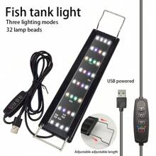 Full Spectrum Aquarium LED Light With Timer, Adjustable Brightness, Suitable For 10-18 Inch Fish Tank, Freshwater & Reptile Lighting, Suitable For Various Small Pets