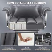 Big And Tall Executive Office Chair With Lumbar Support Leather Computer Chairwith Footrest, Ergonomic Chair High Back With Lumbar Support, Reclining Home Office Chair
