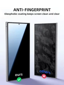 2 piezas Protector de pantalla de vidrio templado con privacidad, compatible con Samsung Galaxy S26, S26+, S25 Ultra, S25+, S24 Ultra, S24+, S23+, S22+, S21+, compatible con identificación de huellas dactilares, también compatible con Samsung Galaxy S26, S25, S24, S23, S22, S21, regalo ideal para cumpleaños, familia y amigos. Protector de pantalla de teléfono, accesorios de teléfono, a prueba de agua, a prueba de golpes, antiarañazos, antihuellas dactilares, cobertura completa. - Negro - Ver 7