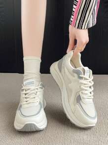 2025 时尚厚底休闲运动鞋，百搭，流行 - 灰色 - 查看 3