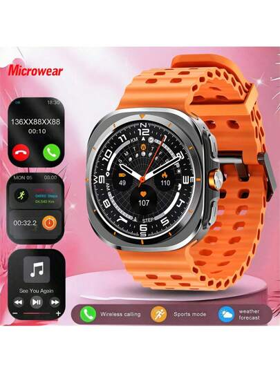 Microwear 多功能智能手表，支持无线通话/音乐、短信提醒、久坐提醒、自定义表盘和壁纸、多种运动模式。兼容安卓和iOS手机。男女通用