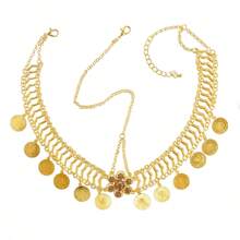 1pc Vintage European-American Geometric Headdress With Rhinestone Metal Coin & Tassel Pendant Hair Accessory - Silver - View 1