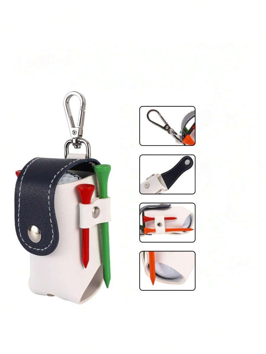 1pc Colorblock Golf Bag Outdoor Waist Hanging Keychain Golf Mini Waist Pack Portable Golf Protection Bag - Multicolor - View 1