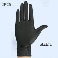 商業級丁腈手套，多用途、一次性、防水、防靜電，適用於紋身、美甲、美髮、家庭廚房清潔、勞動、餐飲服務 - 黑色 - 查看 24