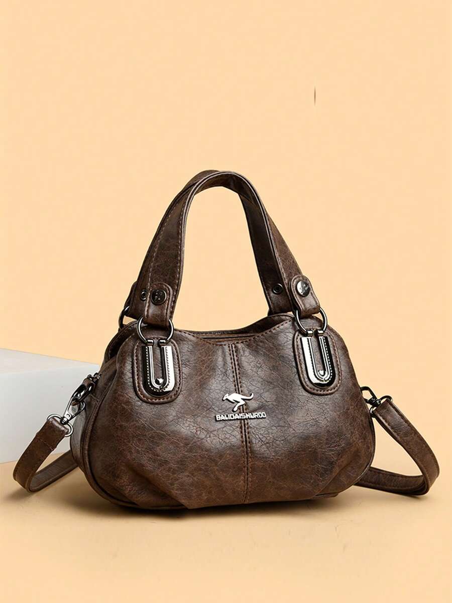 三层大容量设计师手提包，柔软皮革女士单肩斜挎包，2024新款奢华托特包