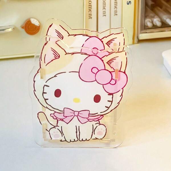 Sanrio 1 PC, porta-canetas de acrílico, caixa de armazenamento de mesa transparente fofa para estudantes, caixa de armazenamento de papelaria de grande capacidade, material plástico, portátil, design de personagem fofo, presente de feriado universal, sem necessidade de eletricidade (padrões variados) para fãs, colecionadores, decoração de casa, presente de aniversário, aniversário kawaii, presentes de aniversário, presentes de festa, decorações de festa