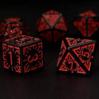 7pcs 18mm Vintage Acrylic Multi-Faceted Dice, Party Supplies & Gifts For Gamers