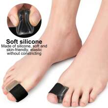 2 piezas de Separador de dedos de silicona, transpirable, suave, antideslizante, color negro, para lavar a mano únicamente, para diversos tipos de calzado