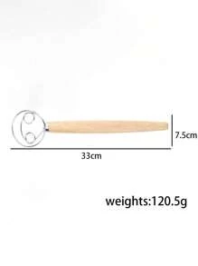 1PC Customized Engraved Personalized Solid Wood + Stainless Steel Whisk, Egg Beater, 33x7.5cm, Non-Slip Hand Protection, Multi-Functional, High Efficiency