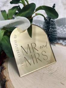 为先生和夫人定制亚克力个性化名字吊坠，为先生和夫人定制的第一年结婚礼物，为新婚夫妇定制的圣诞礼物，婚礼纪念品 - 多色 - 查看 6