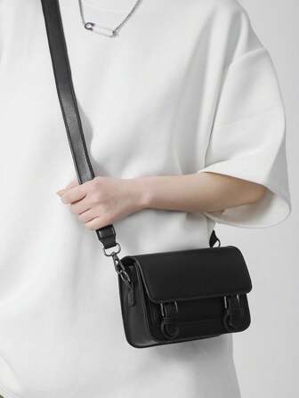 Casual Solid Color Versatile Flap Shoulder Bag Gift Sling Bag For Men Messenger Bag Pouch Festival