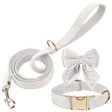 3pcs/Set New INS Style Velvet Swan Collar & Leash Set, Adjustable Collar With Bow Tie, Suitable For Medium & Large Female Dogs - Multicolor - View 21