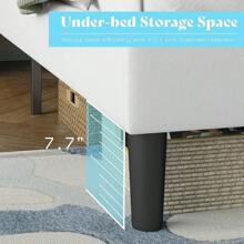 Button Tufted Upholstered Platform Bed Frame With LED Lights, Charging Station, And Wood Slat Support – No Box Spring Required