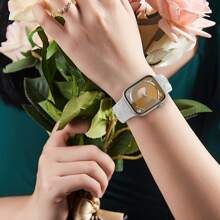 Correa grabada para de 46 mm, 42 mm, 44 mm, 45 mm, 41 mm, 40 mm, 49 mm, 38 mm, pulsera de silicona con estampado floral para Series 10, 8, 9, 7, SE, 4, 5, 6, Ultra 2, accesorios para mujeres y hombres