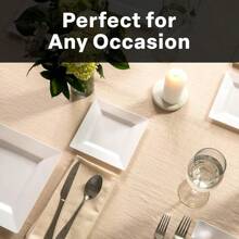 White Square Disposable Plates - Heavy Duty Plastic Party Plates For Christmas, Thanksgiving - SQUARE - View 5