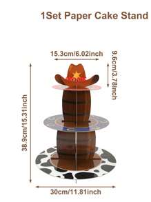 1 bộ Đế đựng bánh cupcake phong cách cao bồi miền Tây, Đế đựng bánh cupcake chủ đề cao bồi miền Tây hoang dã 3 tầng, Đế đựng bánh tráng miệng cho tiệc sinh nhật, sự kiện ngày lễ, Vật dụng trang trí bánh, Đồ trang trí bàn bếp - Nhiều màu - Xem 7