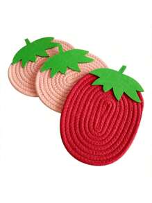 1 pièce de dessous de plat antichaud série de fruits mignons fraise et citrouille, dessous de verre antidérapants et dessous de plat