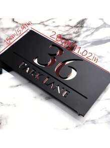 1 pieza Señal de dirección personalizada de números de casa de gato para números de dirección exterior para casas, letrero de número de casa personalizado, placa de dirección de metal para exteriores, señal de dirección exterior, números personalizados para una casa, regalo de inauguración, varios regalos, cumpleaños, graduación - Negro - Ver 3