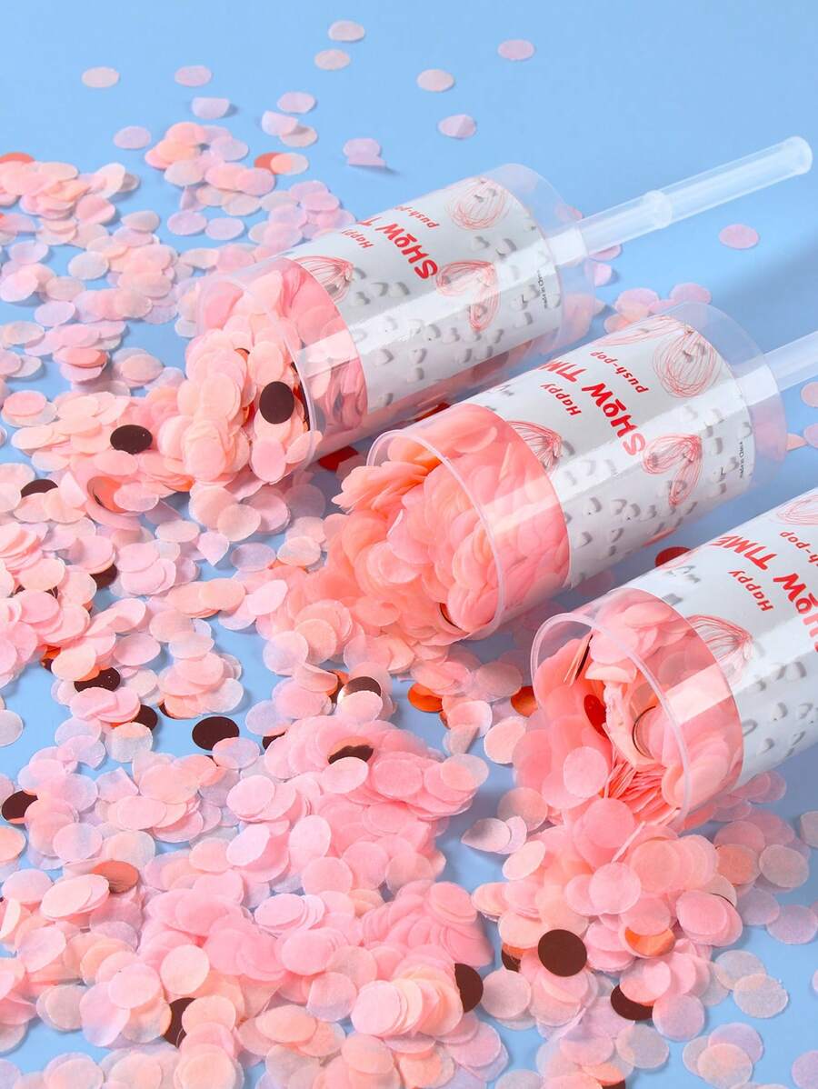 2Pcs Handheld Push-Pop Confetti Popper,Wedding Confetti Cannons,Wedding Supplies,Bridal Shower Favors,Engagement Decor,Birthday Party Supplies,Babyshower Supplies,Gender Reveal Party Decoration,Anniversaries Decor, Holiday Party Supplies