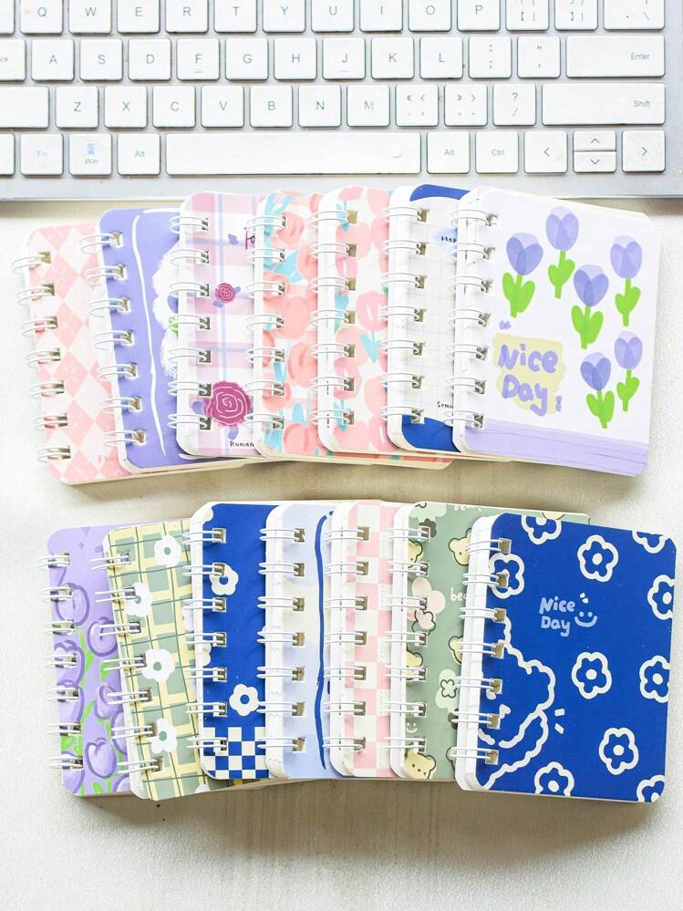 4 Notes 1 Set Creative Cute Rollover Coil Book Student Cartoon A7 Small Book Mini Pocket Notepad Each Book 80 Lines Inside 4 Copies Back To School - Multicolor - View 19
