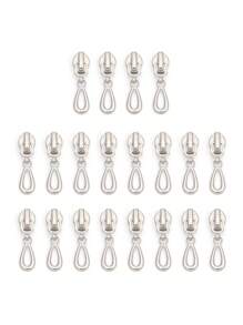 20pcs #5 Silver-Gray Zipper Pulls, Waterdrop Shaped, Nylon Zipper, Suitable For Clothing, Jackets, Bags, Handmade Home Textiles, Apparel Accessories Use - Silver - View 10